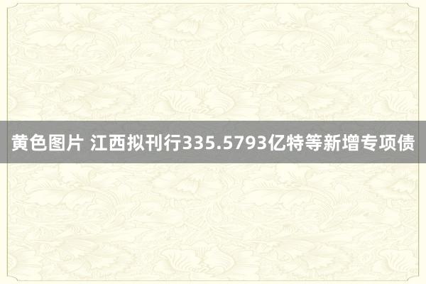 黄色图片 江西拟刊行335.5793亿特等新增专项债