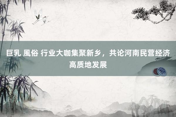 巨乳 風俗 行业大咖集聚新乡，共论河南民营经济高质地发展